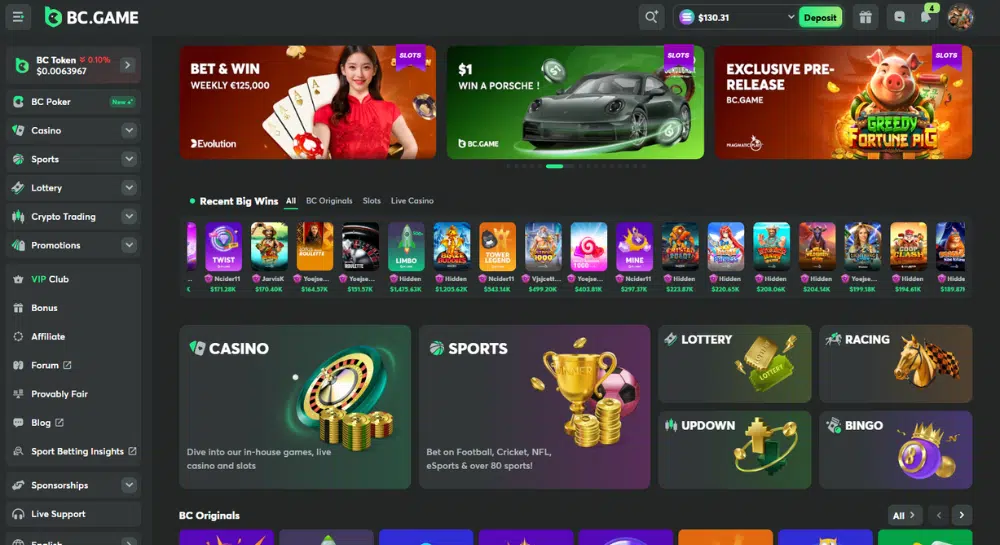 BC.Game Casino Homepage