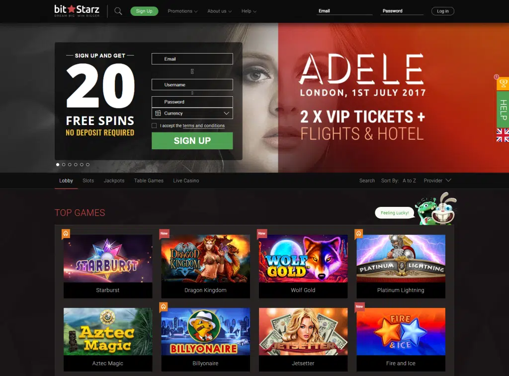 BitStarz Old Homepage