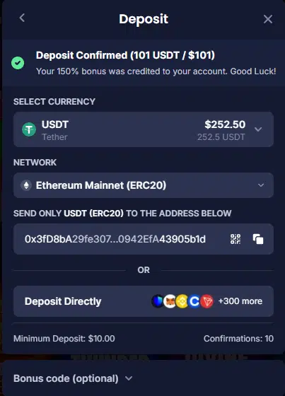 deposit on cashy casino