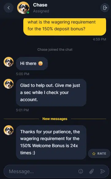 customer support cashy casino